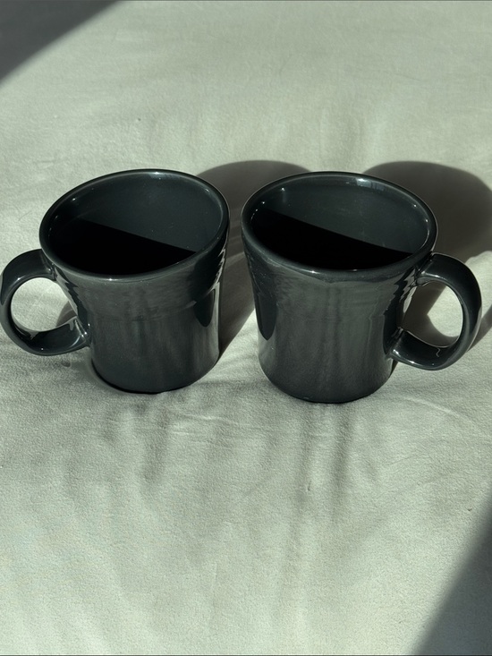 Fiesta Other - 2 FIESTA TAPERED COFFEE MUGS - SLATE GRAY FIESTAWARE 15 OZ